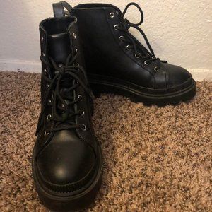 Chunky Black Boots Size 6